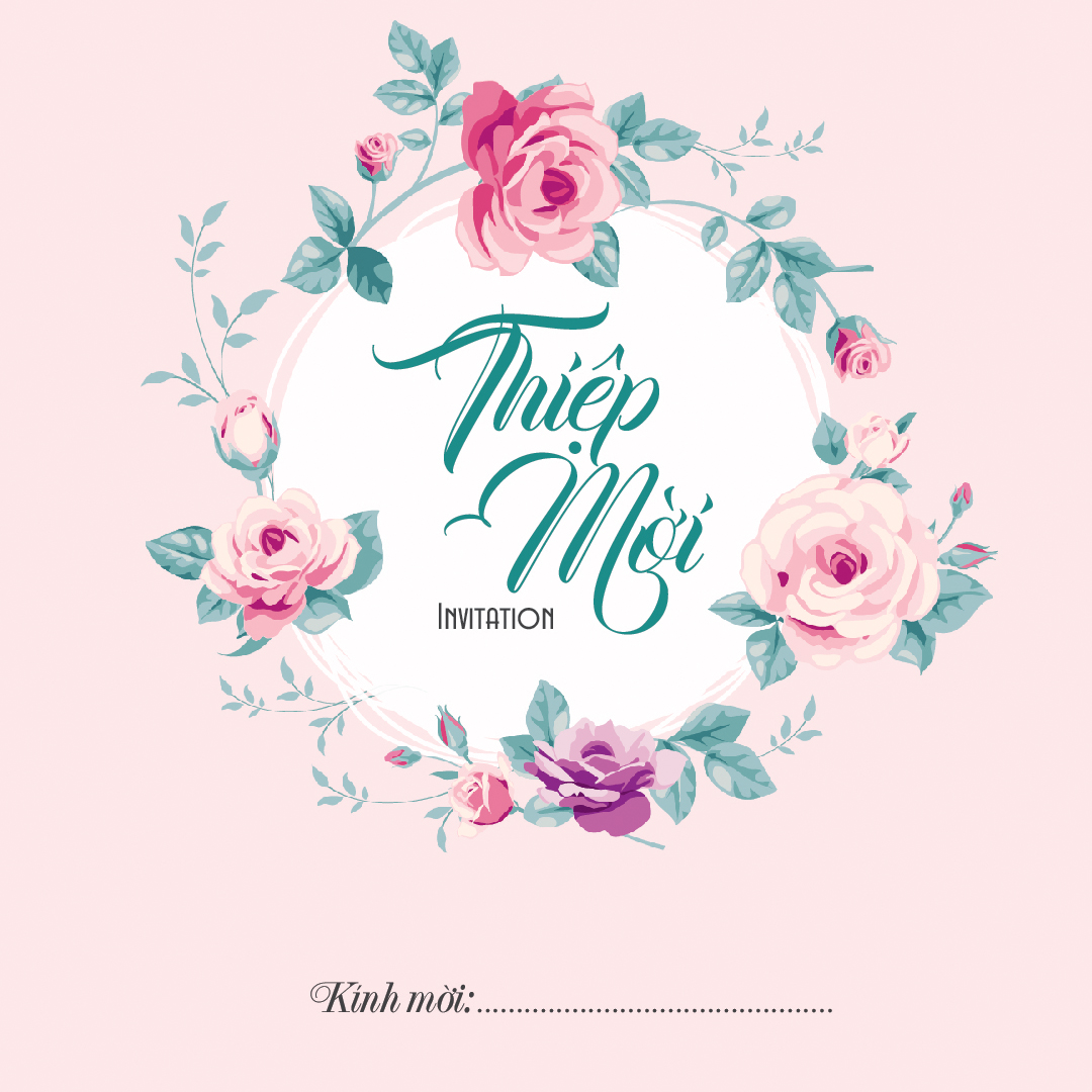Thiệp cưới trẻ trung- Gấp ba - Mẫu 1